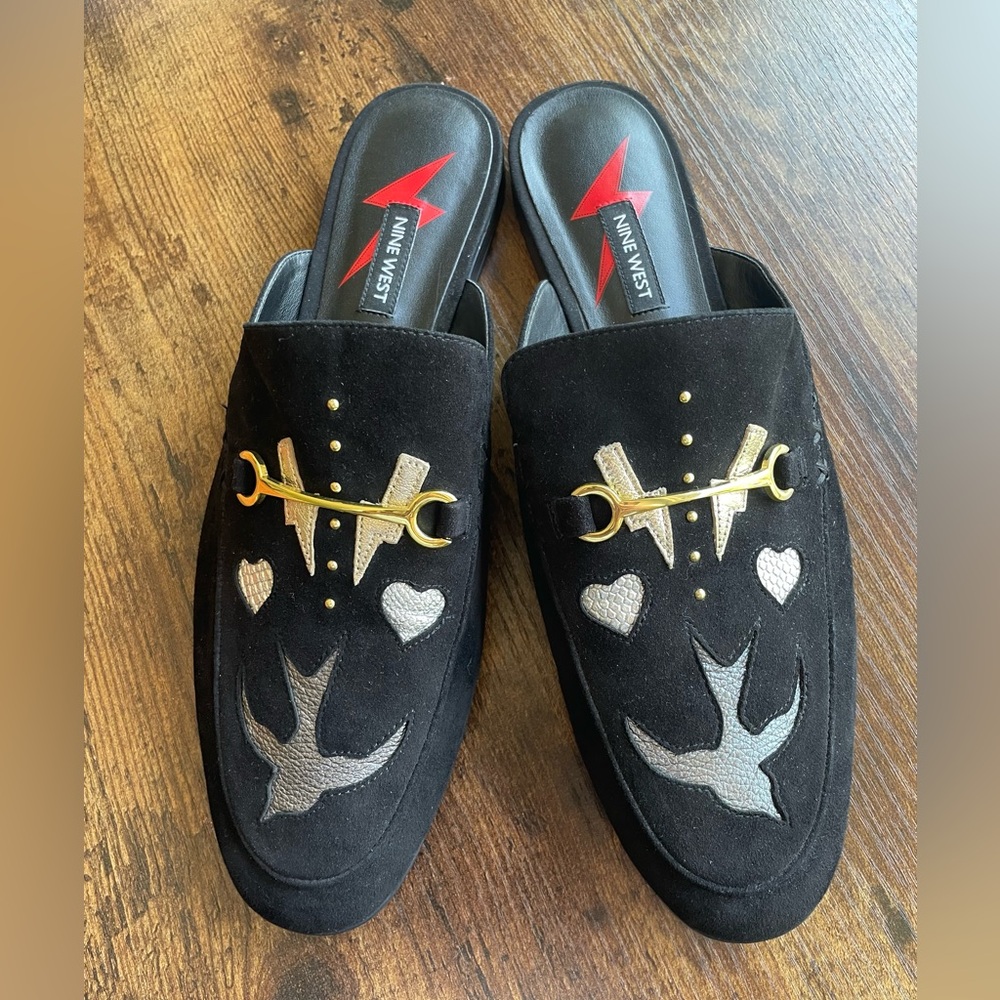 Nine West Wispin Mules-Black size 11